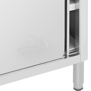 Mesa de gastronomía con gabinete con acero de puerta a puerta. 100 x 50 cm a 330 kg