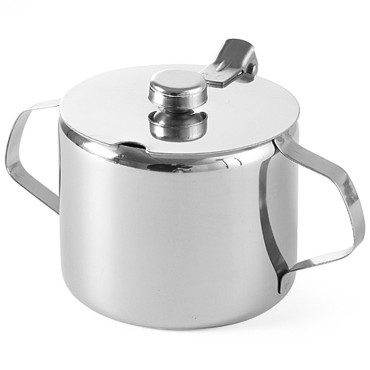 Rostfritt stål sockerbåge med lock. 85mm 300ml - Hendi 452103