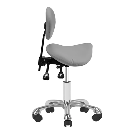 Sgabello cosmetico 1025 Giovanni grigio — vista laterale