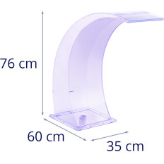 Vandfaldtud med LED Lighting 35 cm Vandudstrømning 303 mm