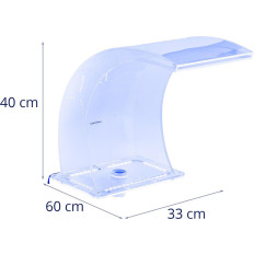 Watervaluitloop met LED-verlichting 33 cm Wateruitstroom 303 mm