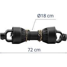 Rullaakseli Virtarele Akseli 62-72 cm 1 3/8 '6 hampaat