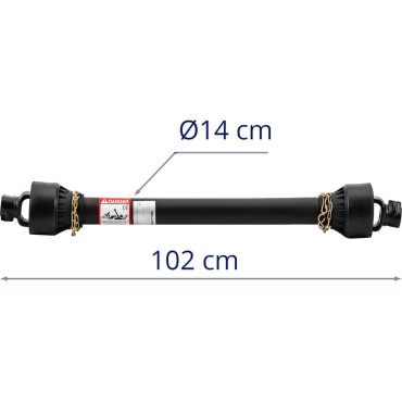 Roller võlli toiteregue mööduv teleskoop 101-141 cm 1 3/8 '' 6 hammast