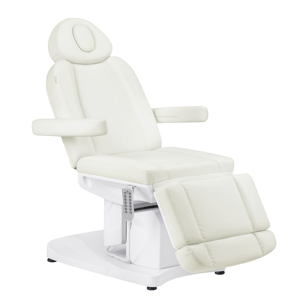 Fauteuil cosmétique électrique Azzurro 708a 4 moteurs blanc chauffant — vue latérale