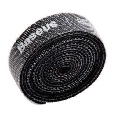 Kabeļu organizators Velcro Tape 1m melns