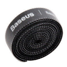 Kabeļu organizators Velcro Tape 1m melns