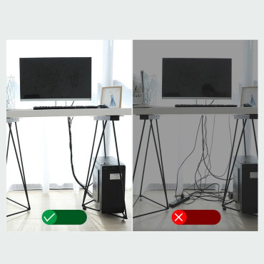 Kabeļu organizators Velcro Tape 1m melns