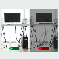 Kabeļu organizators Velcro Tape 1m melns