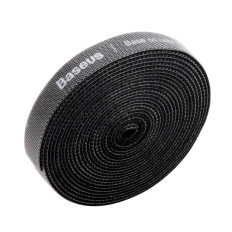 Kabeļu organizators Velcro Tape 3m melns