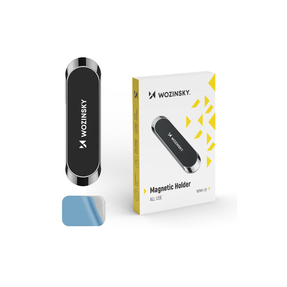 Mango magnético en el teléfono en el tablero de instrumentos pegado negro