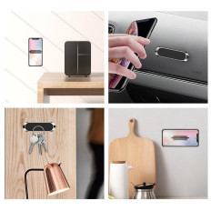 Magnetiskt handtag på telefonen på instrumentbrädan limmade svart