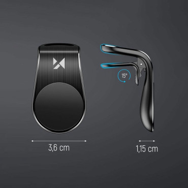 Magnetinė rankena ant telefono už ventiliaciją