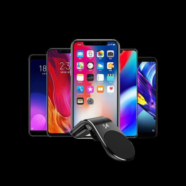 Magnetinė rankena ant telefono už ventiliaciją