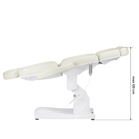 Fauteuil cosmétique électrique Azzurro 708a 4 moteurs blanc chauffant — vue latérale