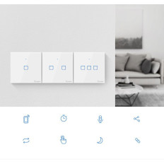 Touch Light Switch Switch WIFI-knop 433 MHZ RF Black T3EU1C-TX
