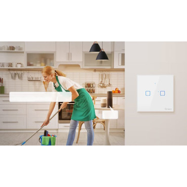 Touch Light Switch Switch WiFi-knapp 433 MHz RF Svart T3EU1C-TX