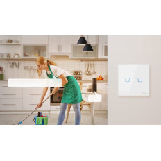 Kosketa Valon kytkinkytkin WiFi-painike 433 MHz RF Musta T3eu1c-TX