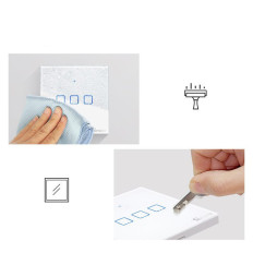 Touch Light Switch Switch WiFi-knapp 433 MHz RF Svart T3EU1C-TX