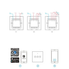 Pieskarieties Light Switch Switch Wifi poga 433 MHz RF Black T3EU1C-TX