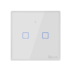 Switch do interruptor do interruptor de luz de dois canais Wi-fi botão branco T2eu2c-TX