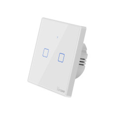 Switch do interruptor do interruptor de luz de dois canais Wi-fi botão branco T2eu2c-TX