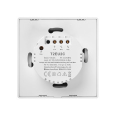 Switch do interruptor do interruptor de luz de dois canais Wi-fi botão branco T2eu2c-TX