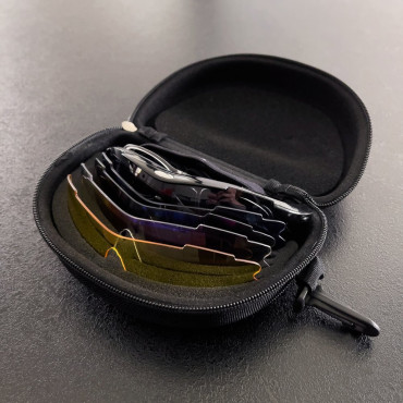 Gafas de sol polarizadas con gafas con gafas + superposición de corrección negra