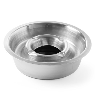 Cinzeiro com sarjeta em aço inoxidável de cinza profundamente qua. 140mm - Hendi 440605