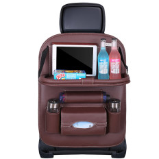 Car Organizer for Armchair Seat + Shelf Table for Car Brown