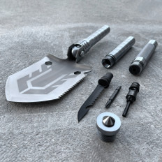 Multifunktionel sorte Folding Survival Knife Skruetrækker Killing til 10W1