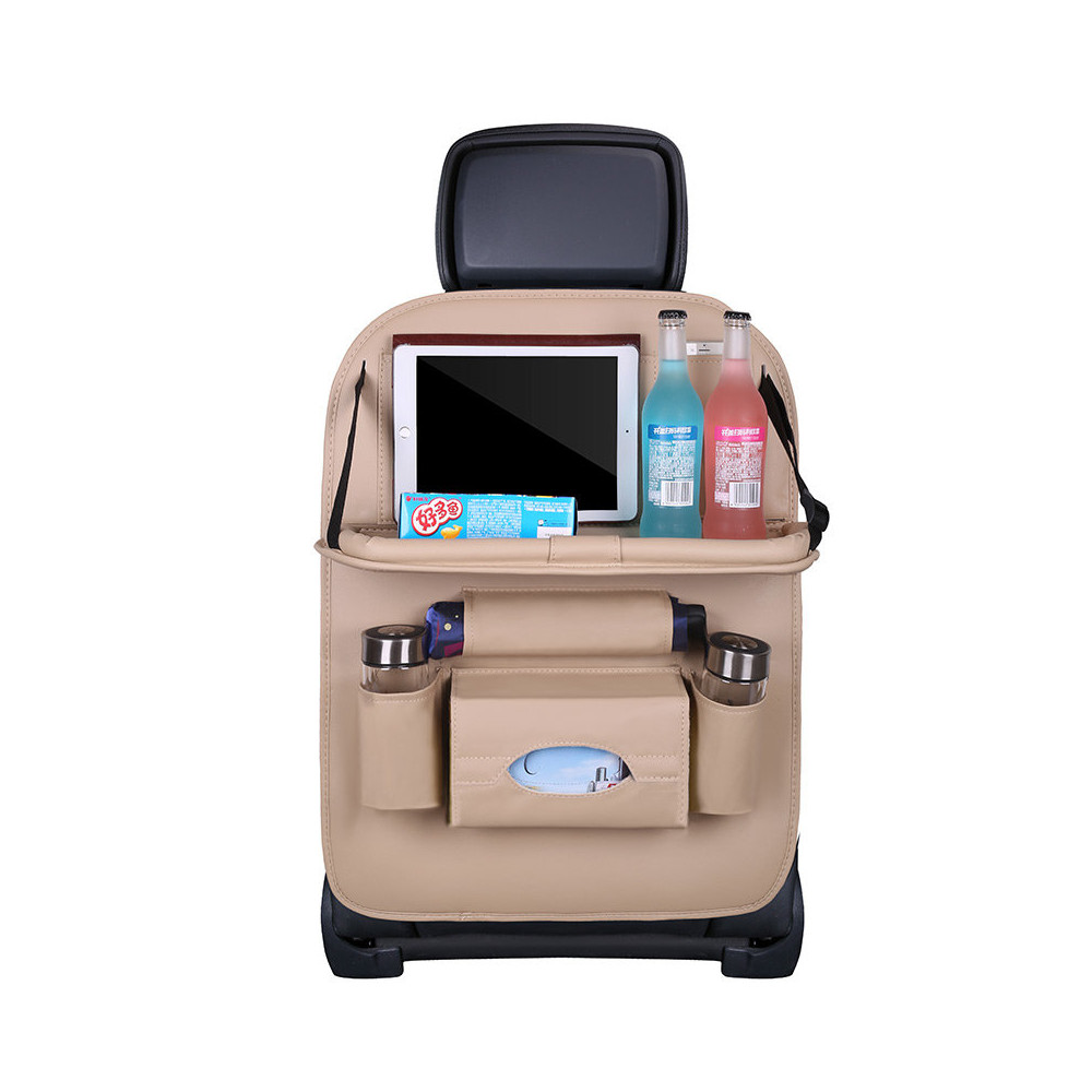 Car organizer for armchair seat + shelf table for beige car