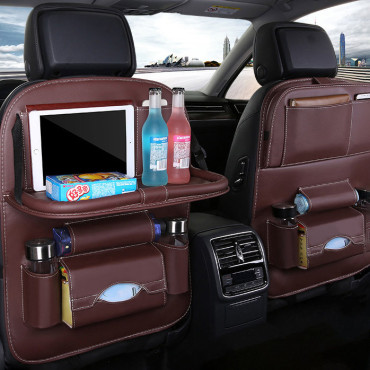Auto organizētājs krēsls sēdeklis + plauktu tabula automašīnai brūna