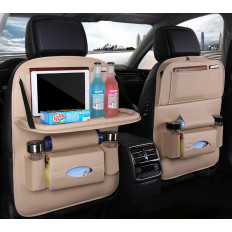 Car organizer for armchair seat + shelf table for beige car