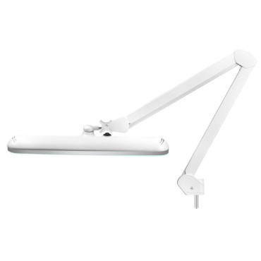 Elegant 801-s LED arbejdsbordlampe med standard hvidt stativ — fra siden