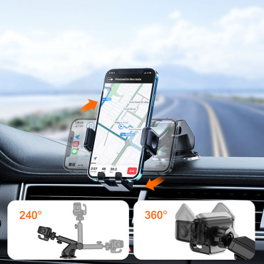 Auto Smartphone rukoväť na čiernom paneli