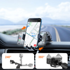 Auto Smartphone rukoväť na čiernom paneli