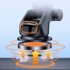 Pega do smartphone do carro no painel preto
