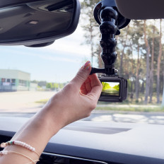 Håndter med sugekopp for sportskamera GOPRO DJI INSTA360 SJCAM Eken + Smartphone Adapter