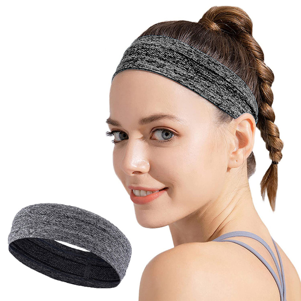 Sport Headband för löpande träningsklassig grå