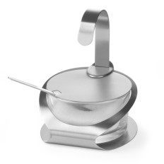 Sugarbonk com vidro e aço inoxidável com uma colher de chá de qua. 130mm. 90mm - Hendi 465370