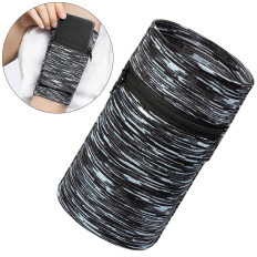 Beh rameno pre beh cvičenia Fitness Armband White-Black Stripes