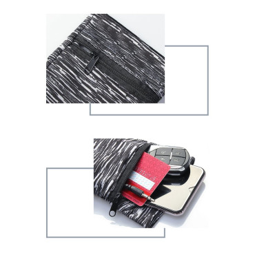 Runningarm voor hardloopoefeningen Fitnessarmband White-Black Stripes