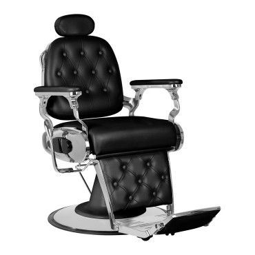 Gabbiano barber chair francesco black — front view