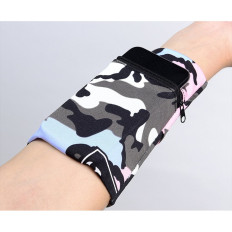 Beh rameno pre beh cvičenia Fitness Armband White-Black Stripes