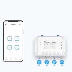 Intelligentne 4-kanaliline relee WiFi lüliti valge 4chr3