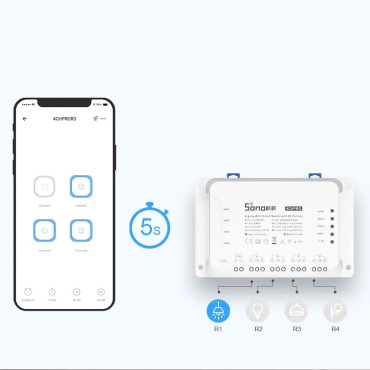 Interruttore WiFi a 4 canali intelligente wifi bianco 4CHR3