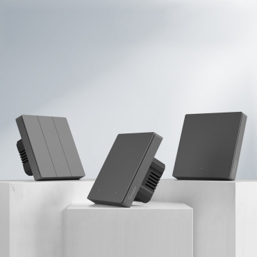 Interrupteur mural mural à 3 canaux intelligent noir M5-3C-80