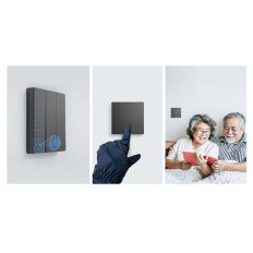 Intelligente 3-kanaals muurwandschakelaar zwart M5-3C-80