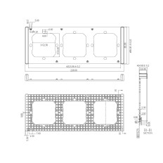 Quadro de montagem tripla para instalar interruptores de parede M5-80