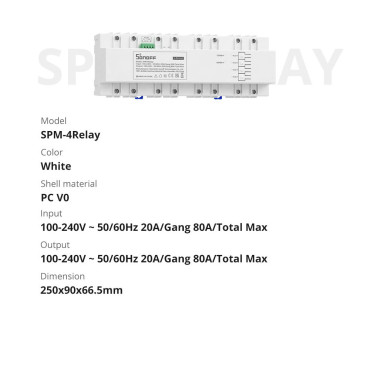 Medidor inteligente do consumo de potência do poder do Ethernet Ethernet de WiFi-4Relay
